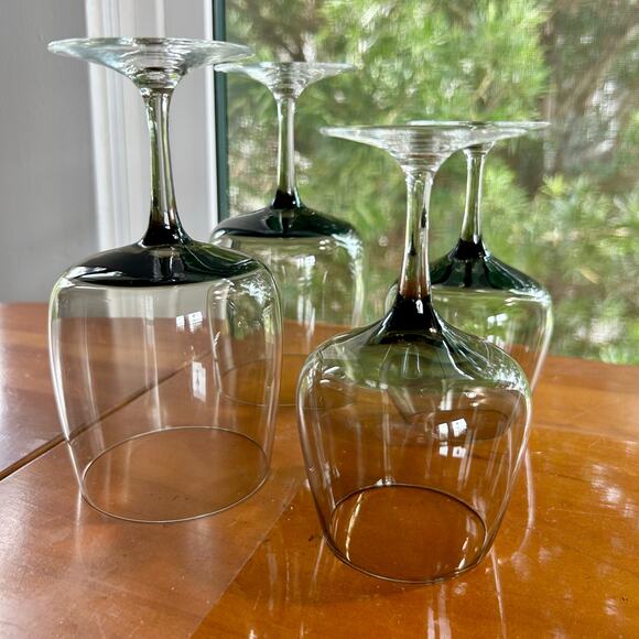 Vintage Holmegaard Mid-Century Modern Smokey Glass Water Goblets Set of 4 - Picture 3 of 7